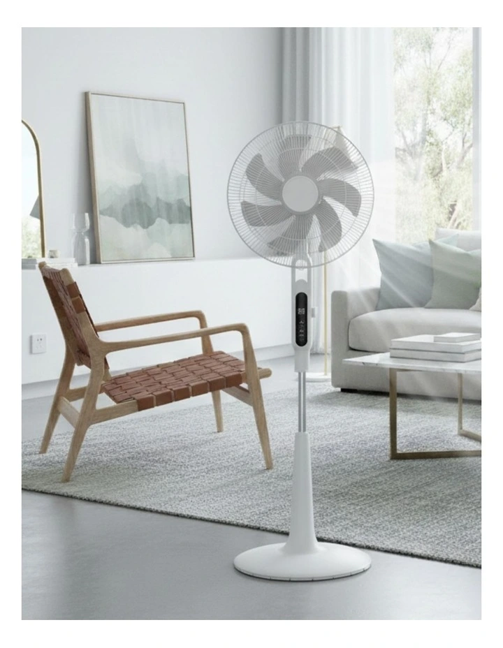 Pedestal Fan Tilt & Oscillating 28 Speed Cooler Timer Adjustable Height in White image 2