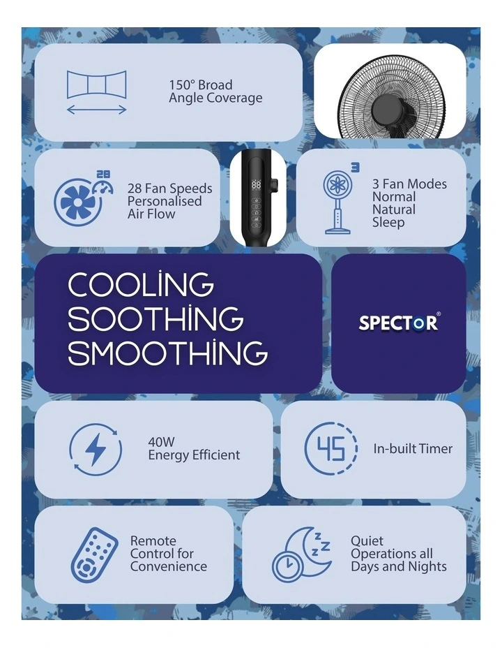 Pedestal Fan Tilt & Oscillating 28 Speed Cooler Timer Adjustable Height in White image 4