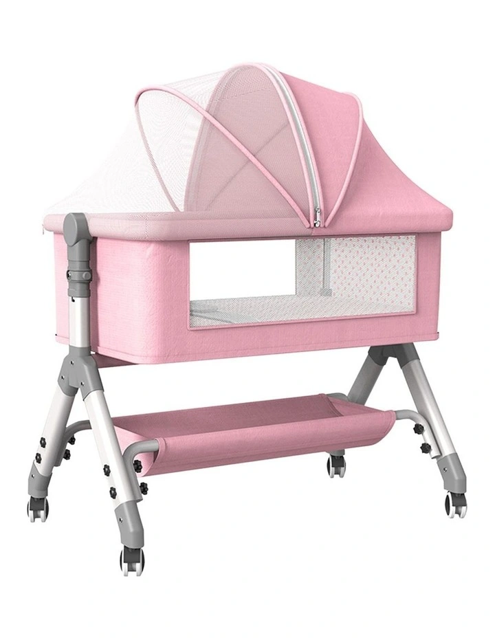 Cot Bed Adjustable Bedside in Pink image 1
