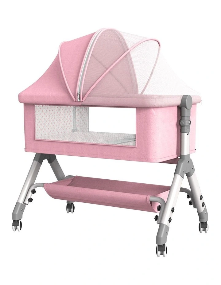 Cot Bed Adjustable Bedside in Pink image 7