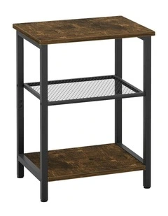 3-Tier End Side Table in Brown