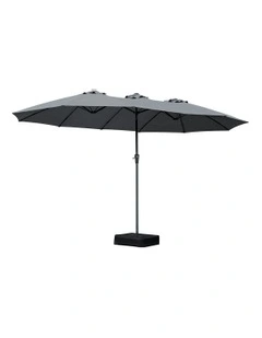 Double-Sided Large Outdoor Umbrella in Dark Grey