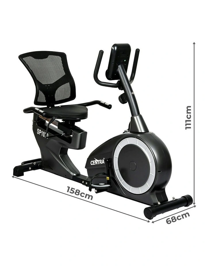 Recumbent Magnetic Exercise Bike in Black image 3