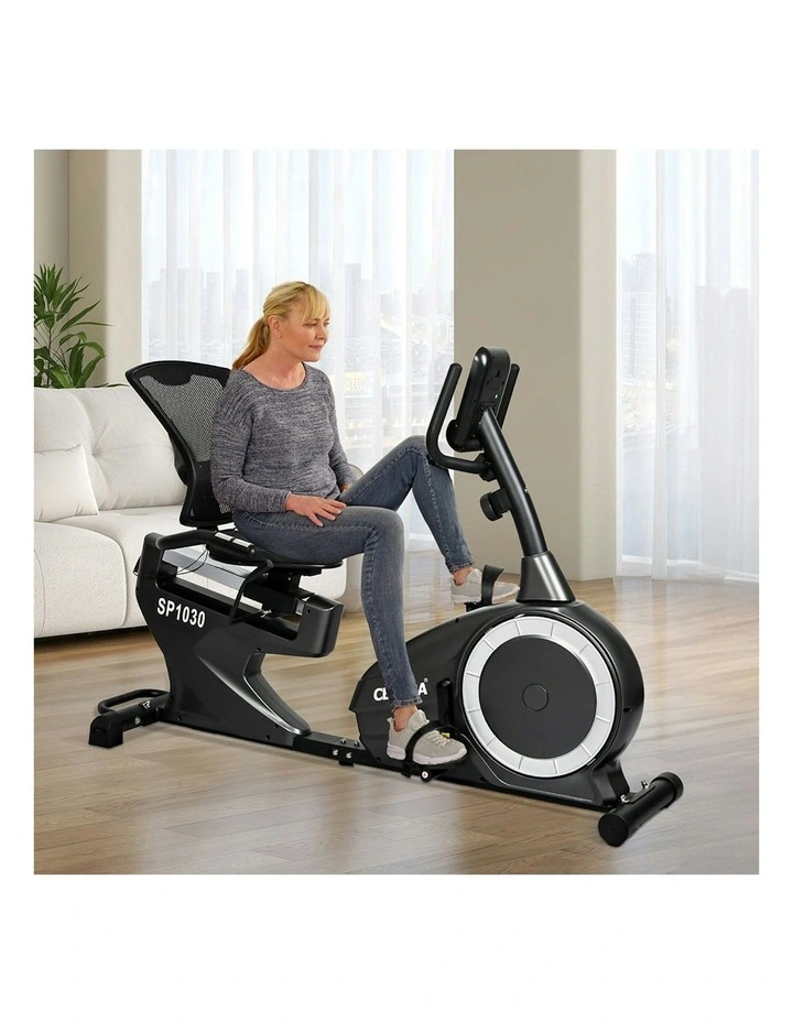 Recumbent Magnetic Exercise Bike in Black image 7