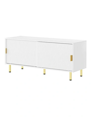 Sliding Door TV Cabinet 120cm in White