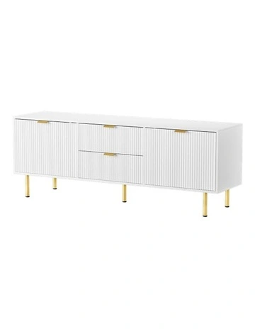 Entertainment Unit TV Cabinet Stand Storage Drawer Table 160cm in White