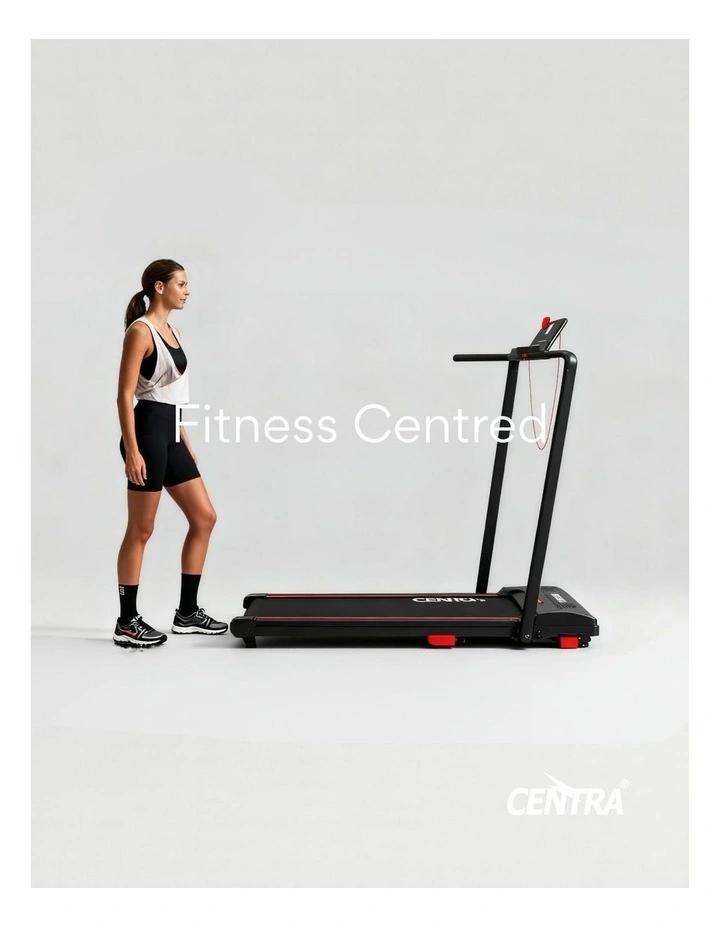 Electric Foldable Treadmill in Red/Black image 3
