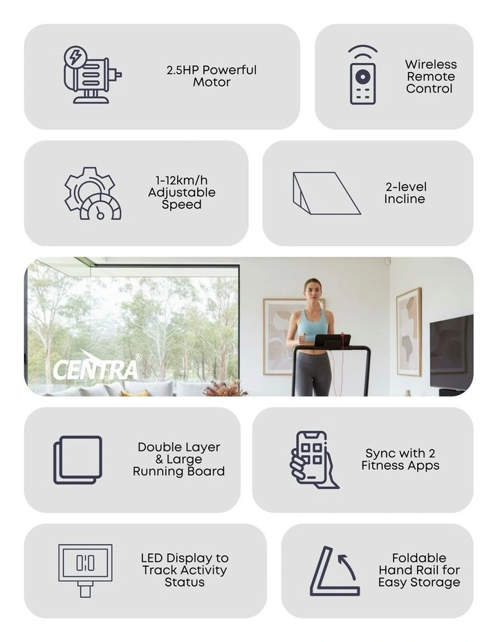 Electric Foldable Treadmill in Red/Black image 4