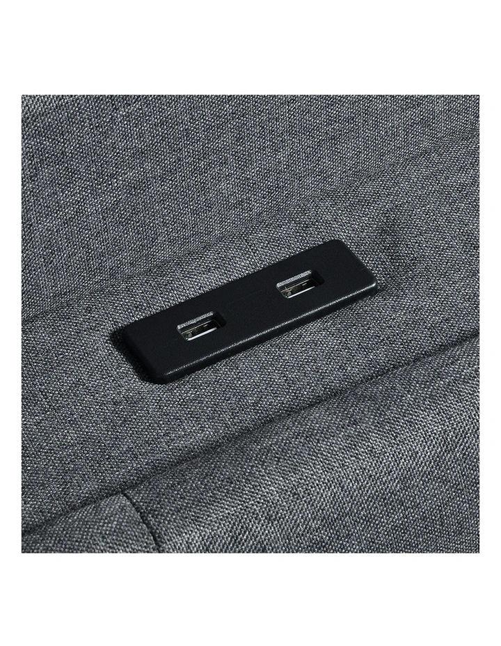 LED Light USB Charging Queen Bed Frame in Grey image 6