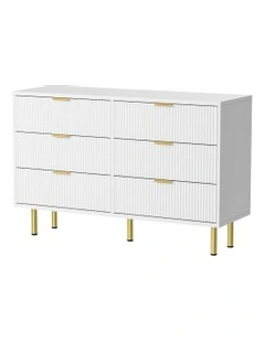 Chest of 6 Drawers Storage in White