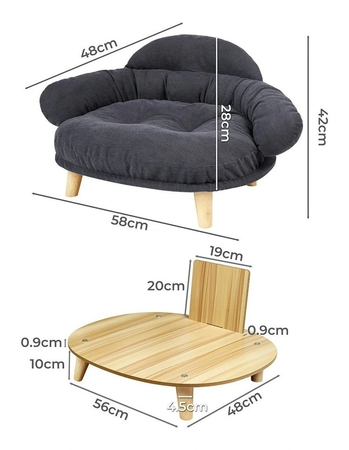 Elevated Pet Sofa 58cm in Black image 3