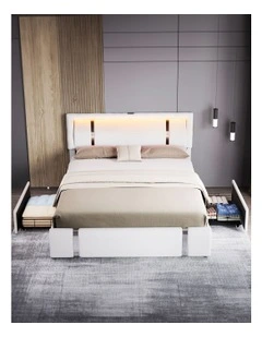Queen Adjustable Bed Frame in White