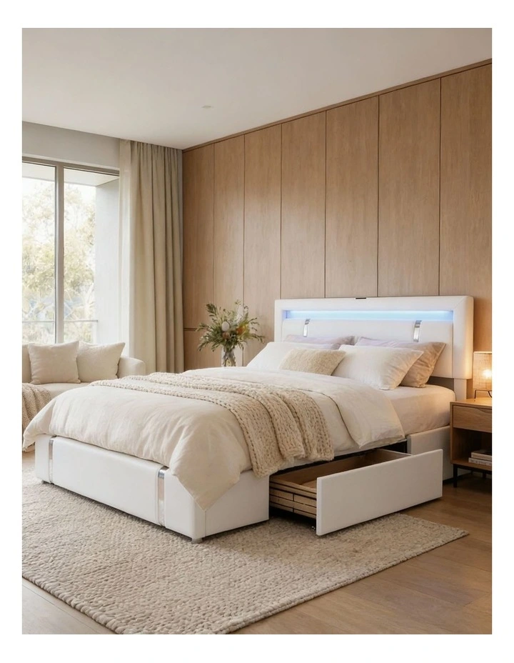 Queen Adjustable Bed Frame in White image 1