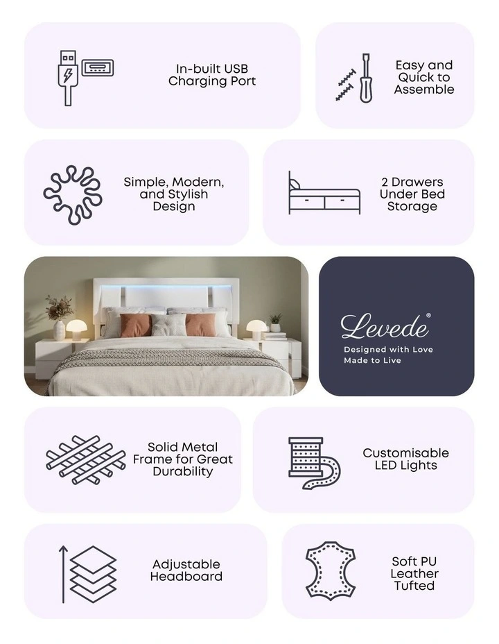 Queen Adjustable Bed Frame in White image 4