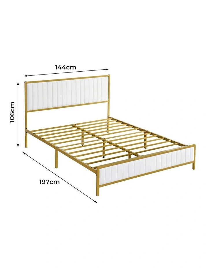 Storage Double Metal Bed Frame in Beige image 7