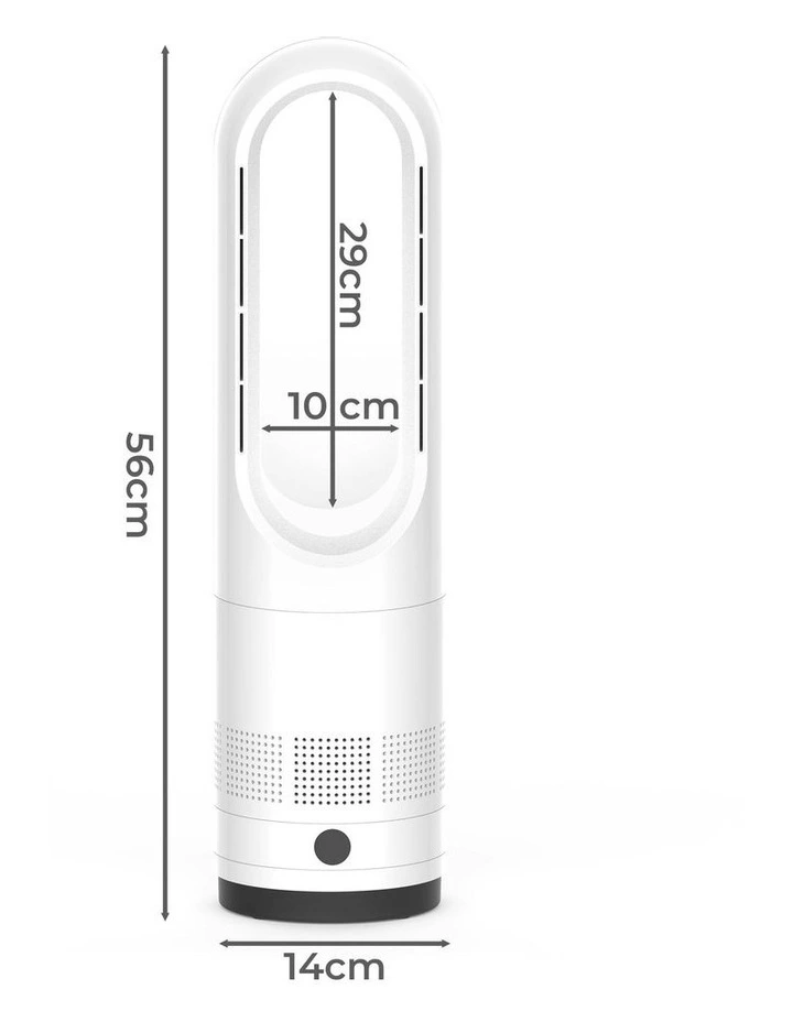 Oscillating Cooler and Heater Bladeless Fan in White image 5