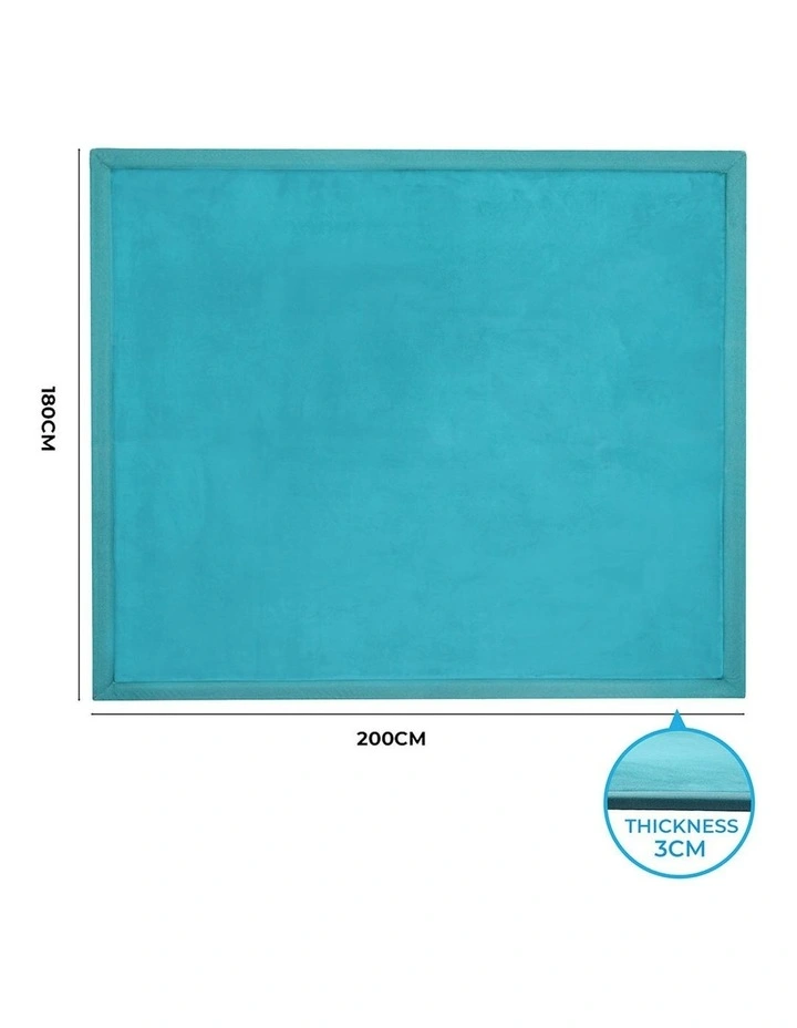 Extra Thick Large Coral Velvet Area Rugs 3cm 180x200cm in Blue image 3
