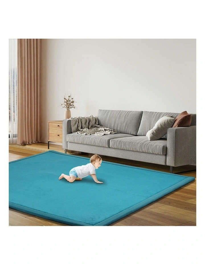 Extra Thick Large Coral Velvet Area Rugs 3cm 180x200cm in Blue image 7