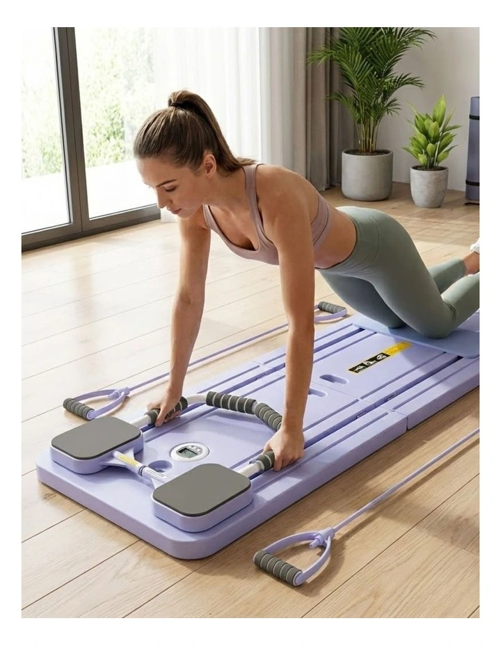 Multifunctional Abdominal Board Pilates Reformer Set Elbow Suppor in Purple image 2