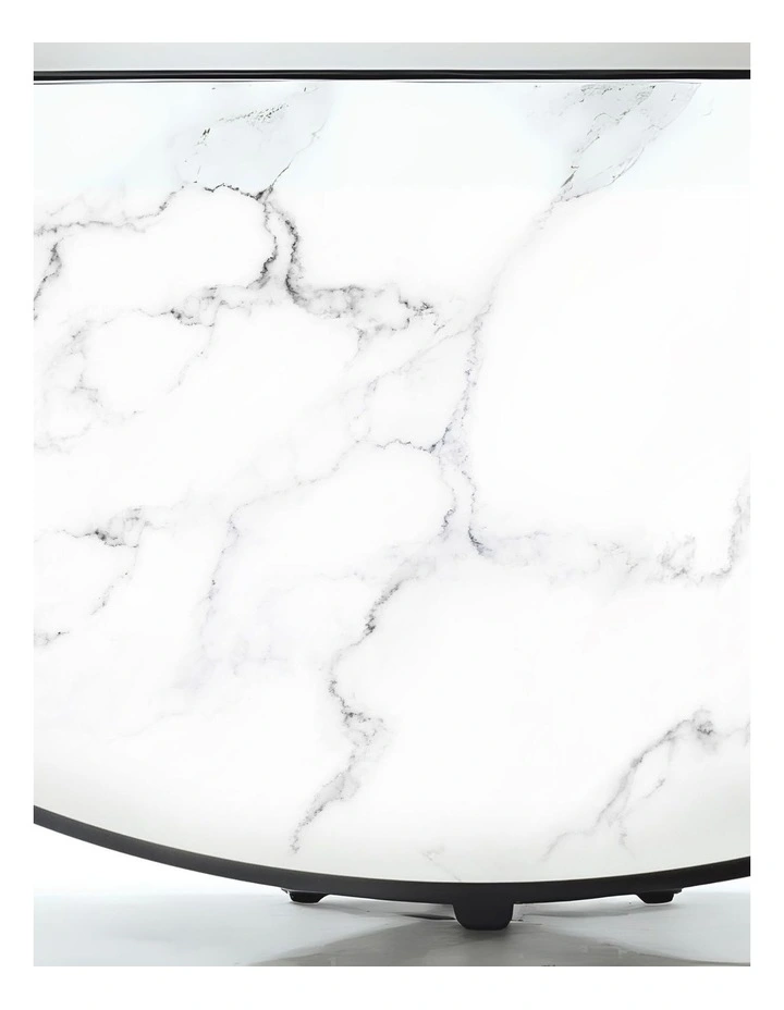6 Person Marble Kitchen Dining Table 120cm in White image 4