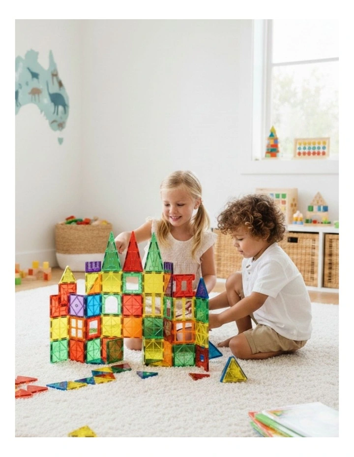 Kids Magnetic Tiles Blocks Building Educational Toy image 2