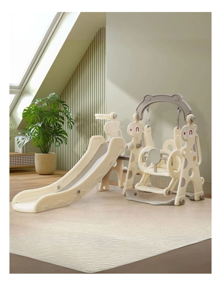 Kid 4-in-1 Slide Swing Basketball Hoop Set image 2