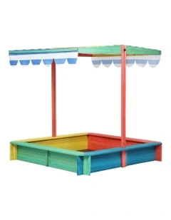 Bopeep Kids Adjustable UV Resistant Wooden Sandbox Sand Pit