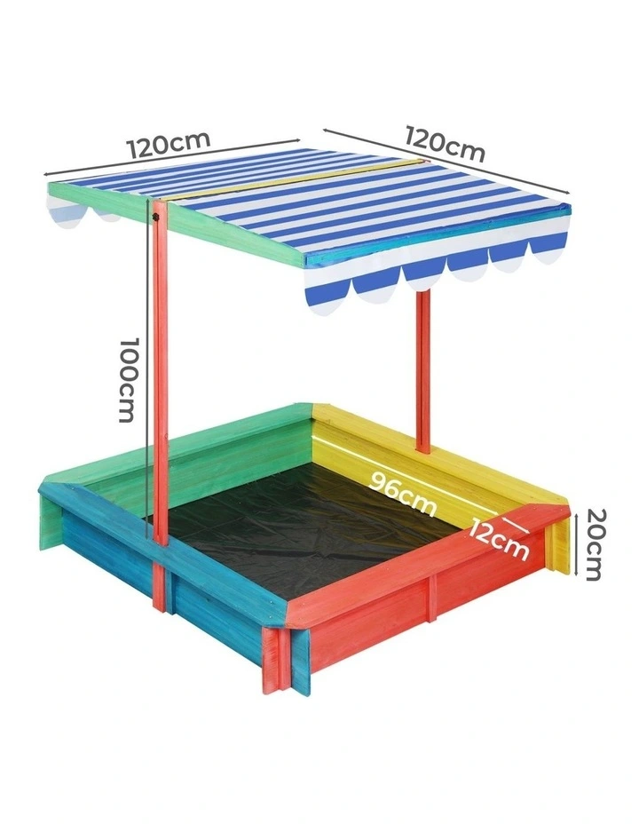 Bopeep Kids Adjustable UV Resistant Wooden Sandbox Sand Pit image 3