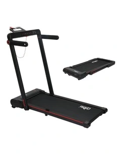 Remote Control LED Display Foldable Treadmill in Black/Red