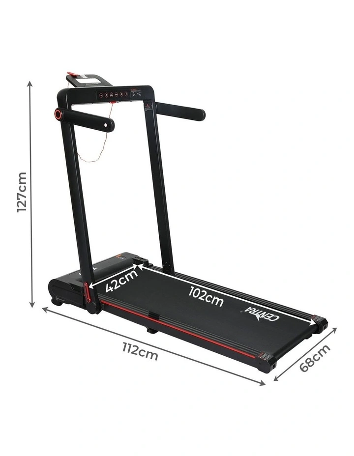 Remote Control LED Display Foldable Treadmill in Black/Red image 3