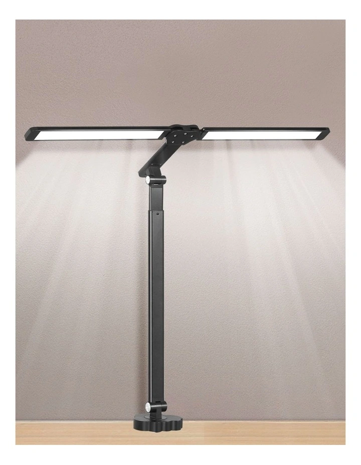 Adjustable Double Head LED Desk Lamp in Black image 7