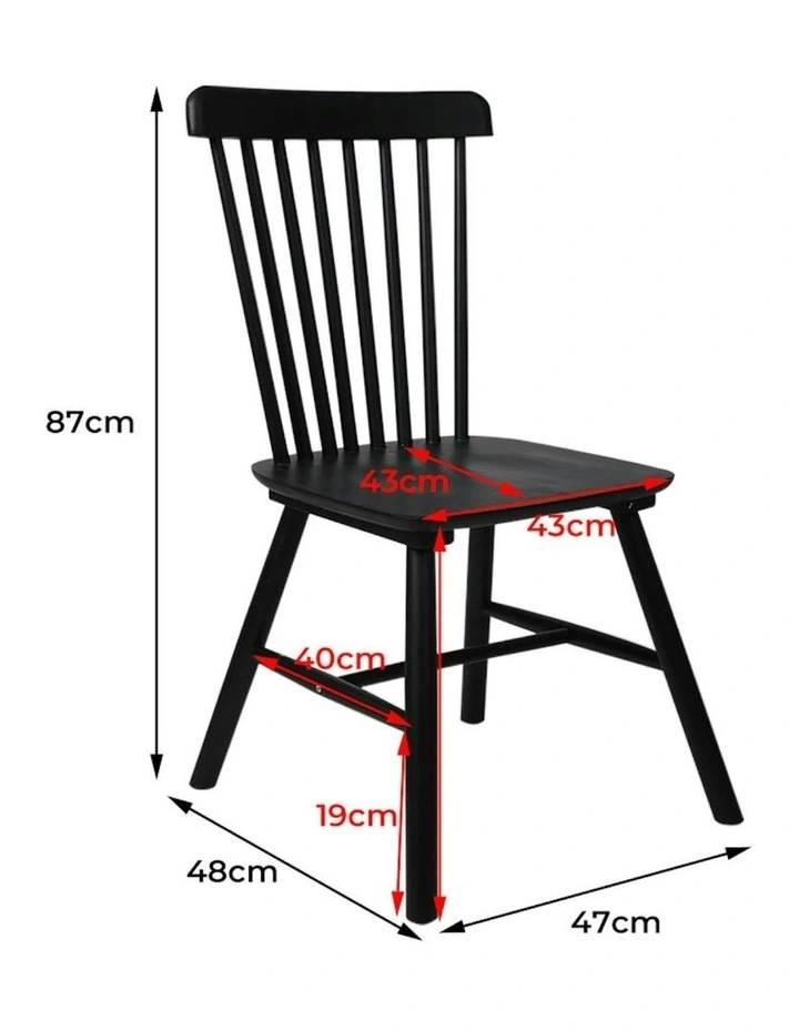 4x Dining Chairs in Black image 3