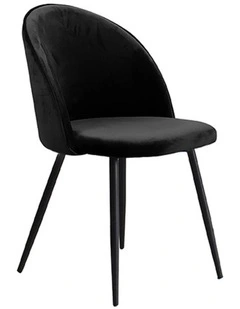 4x Upholstered Velvet Dining Chairs in Black