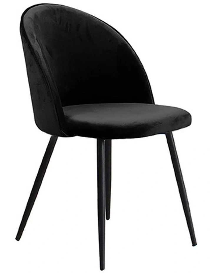 4x Upholstered Velvet Dining Chairs in Black image 1