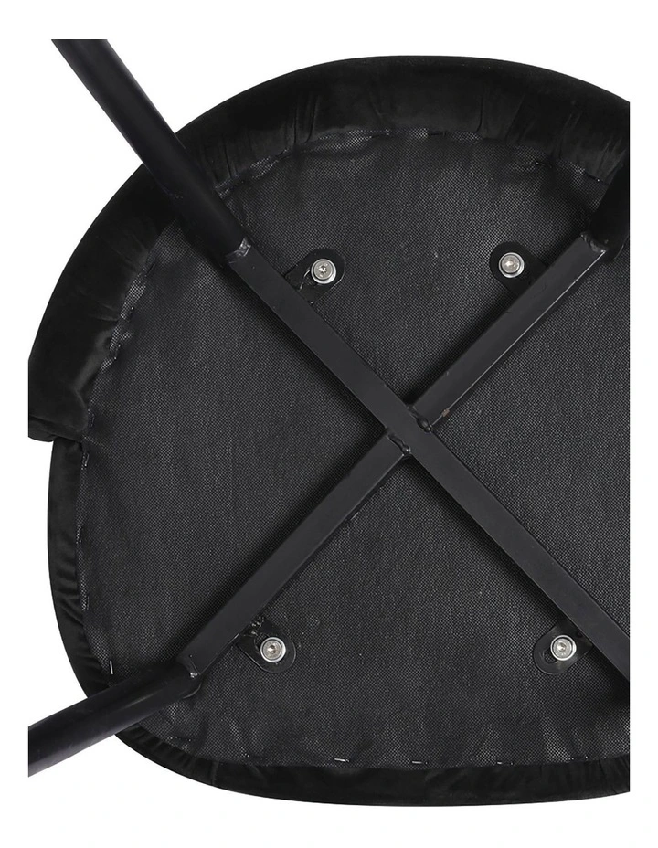 4x Upholstered Velvet Dining Chairs in Black image 4