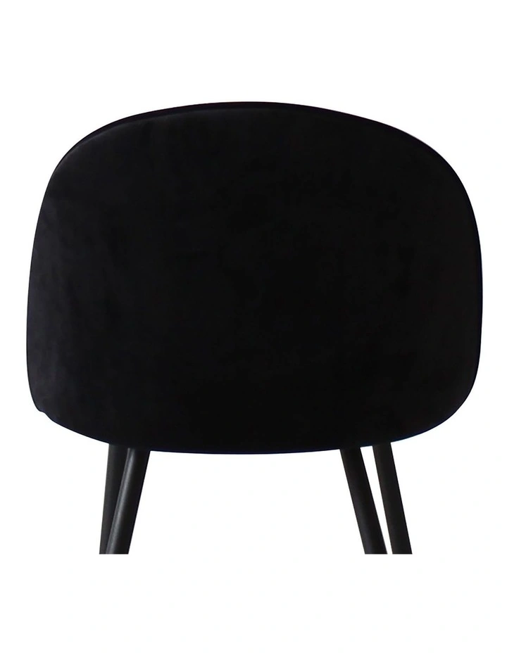 4x Upholstered Velvet Dining Chairs in Black image 5
