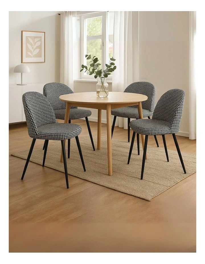 4x Upholstered Padded Seat Dining Chairs in Grey image 7