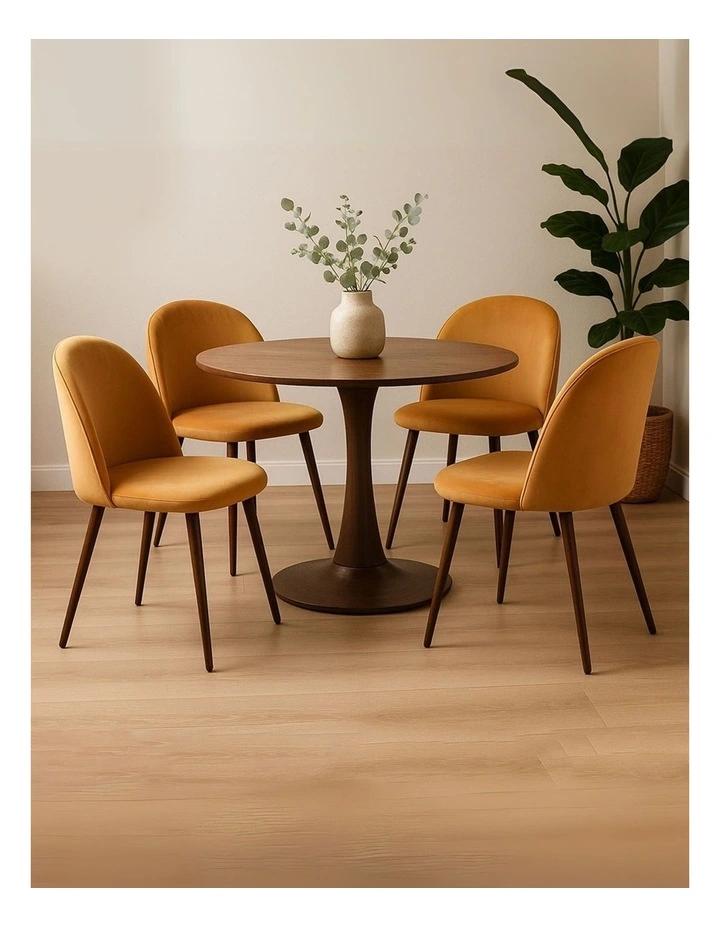 4x French Provincial Dining Chairs in Mustard image 2