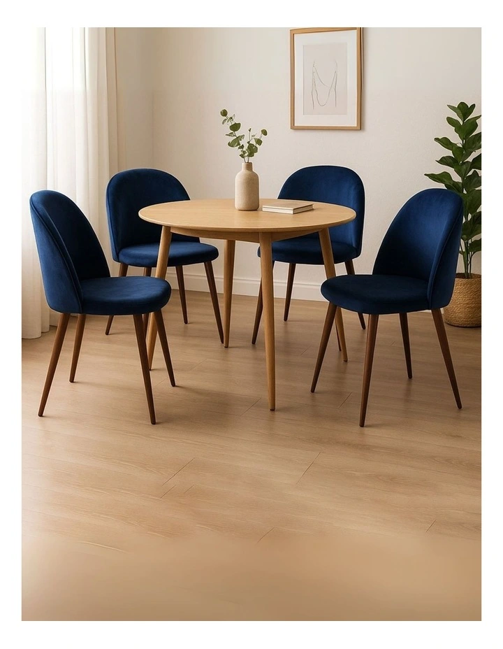 4x French Provincial Dining Chairs in Navy image 2