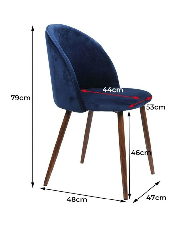 4x French Provincial Dining Chairs in Navy image 3