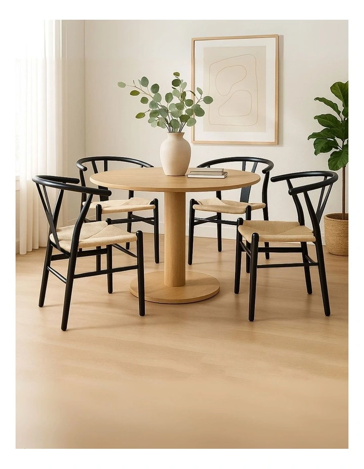 4x Hans Wegner Dining Chairs in Black image 2