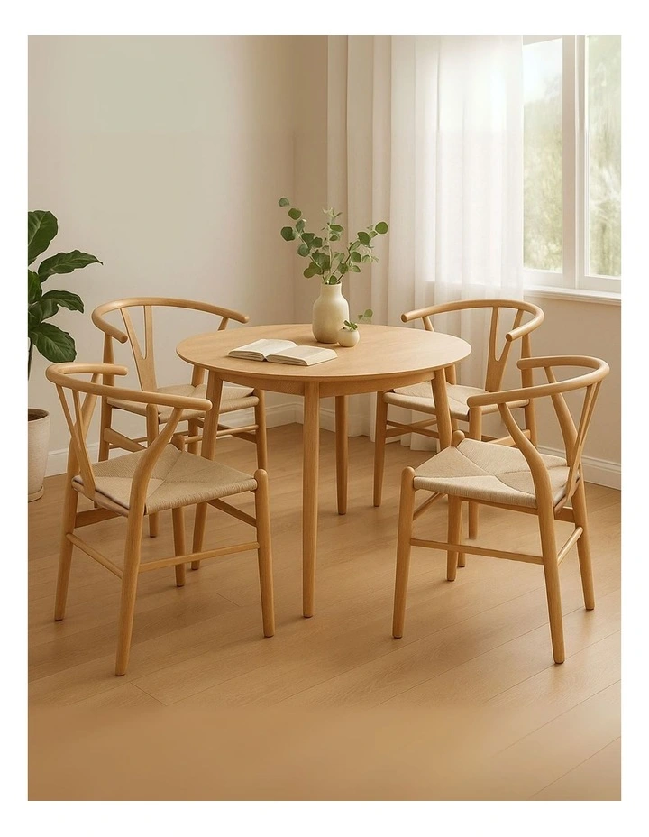 4x Hans Wegner Dining Chairs in Natural image 7