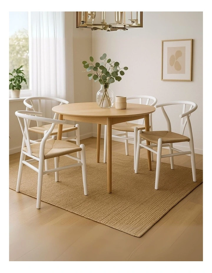 4x Hans Wegner Dining Chairs in White image 2