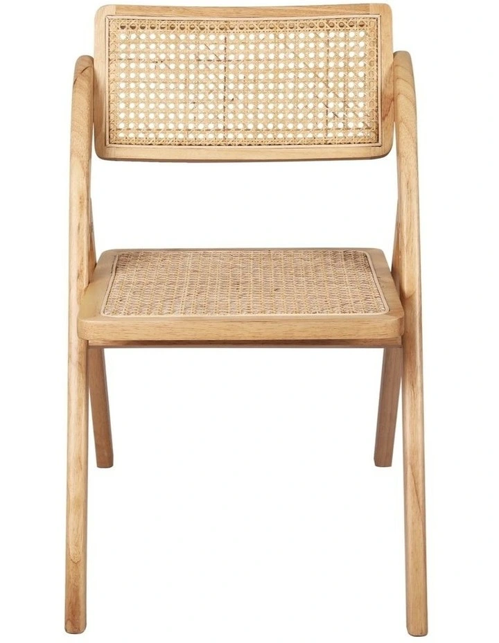 4x Foldable Rattan Dining Chairs in Natural image 1