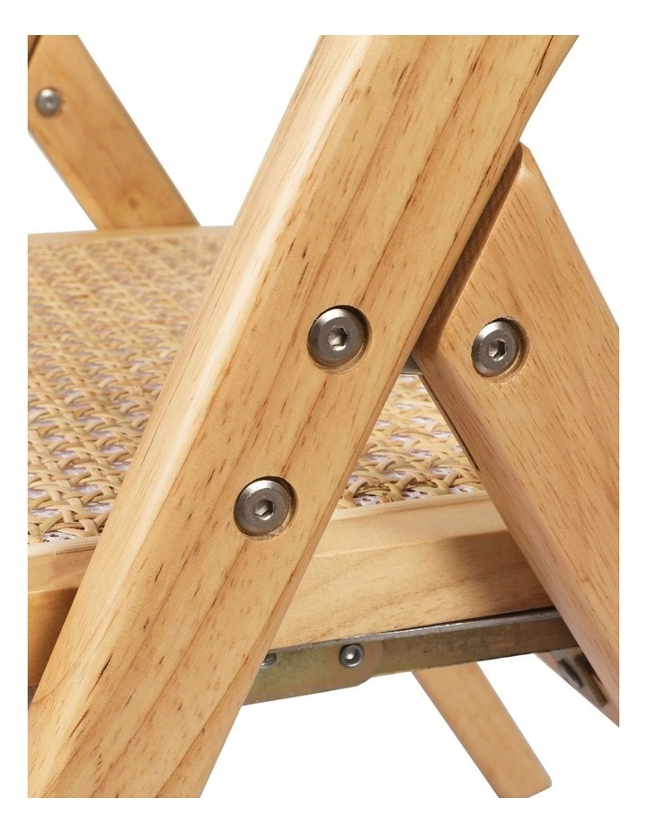 4x Foldable Rattan Dining Chairs in Natural image 4