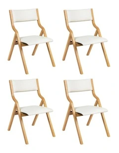 Foldable Leather Dining Chairs in Multi