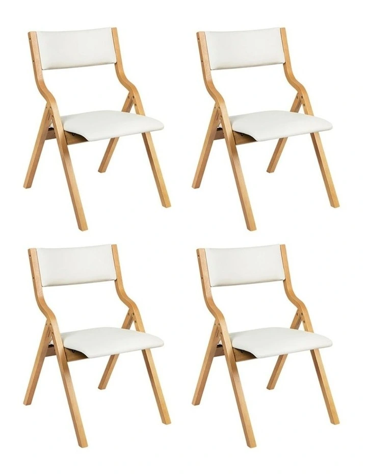 Foldable Leather Dining Chairs in Multi image 1