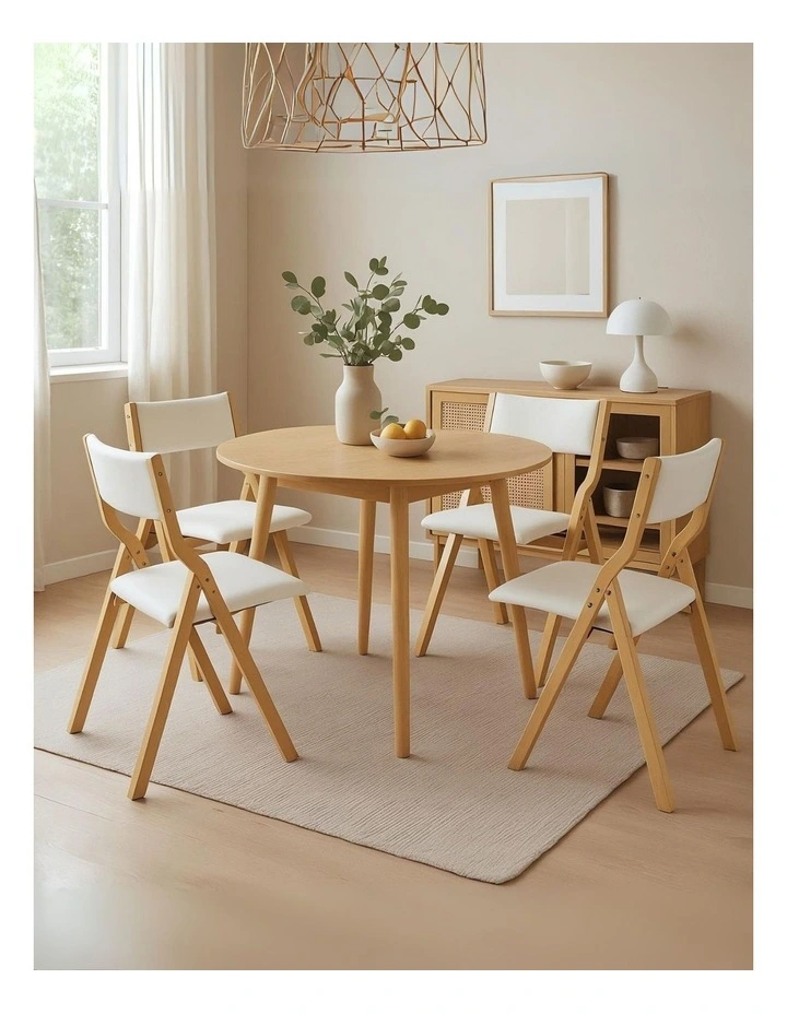 Foldable Leather Dining Chairs in Multi image 2
