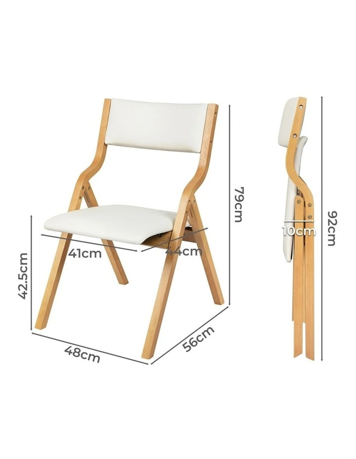 Foldable Leather Dining Chairs in Multi image 3