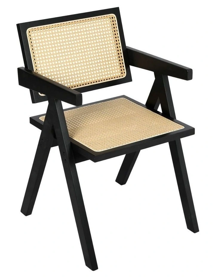 Armchair Leather Dining Chair in Black image 1